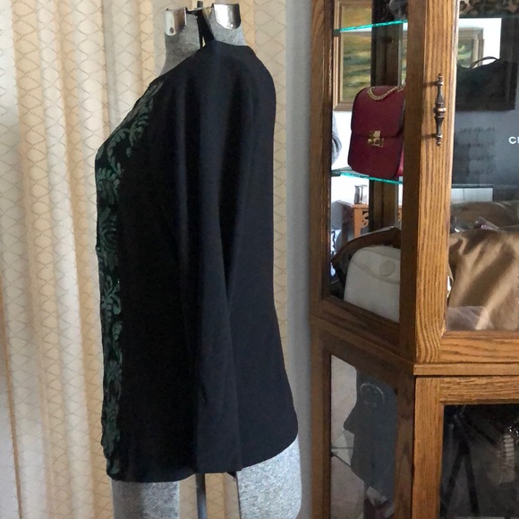 Bob Mackie Wearable Art Black & Green Sequin Top M - Picture 5 of 8